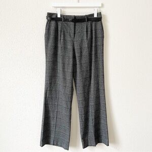 Calvin Klein Houndstooth Plaid Wide Leg Trouser Pants Size 10 Petite Office